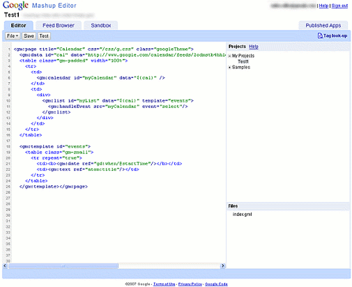 Google Mashup Editor